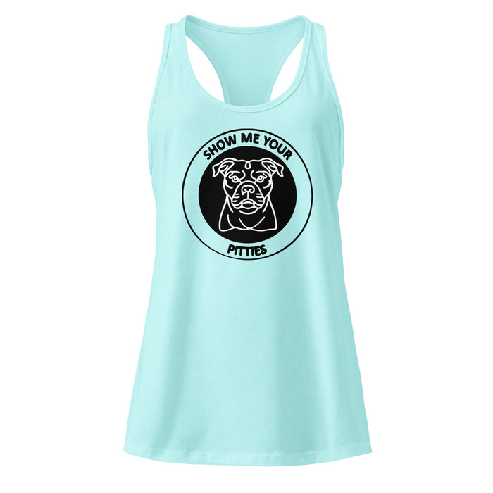 Show me your Pitties fitted racerback tank top